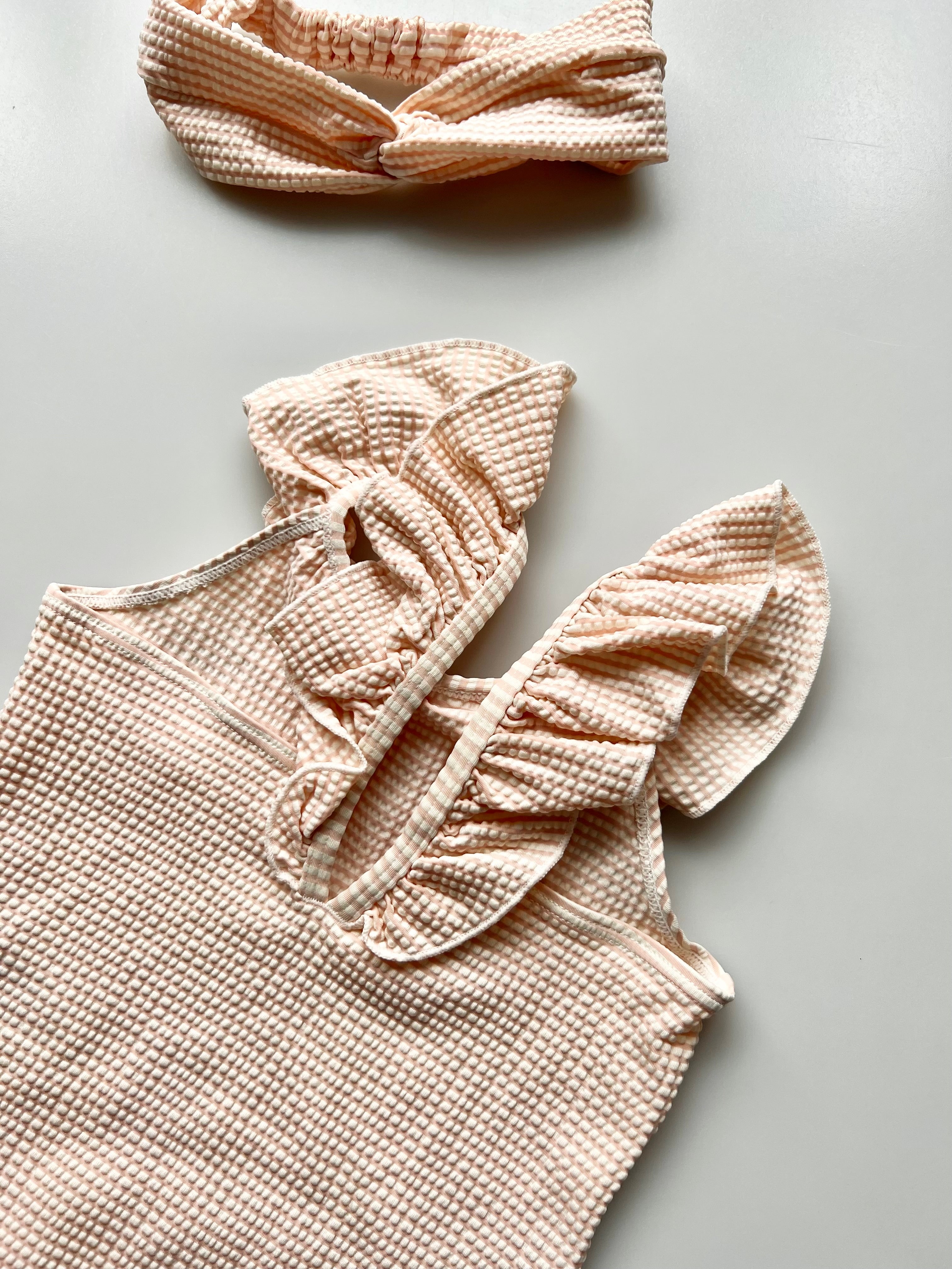 H&M Textured Swimsuit With Headband  18-24 Months