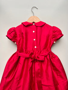 Traditional Hand Made Heirloom Silk Christmas Dress Age 4