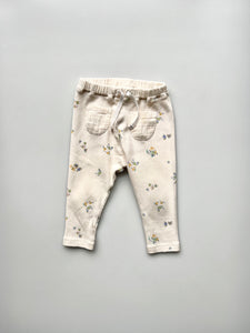 Zara Floral Ribbed Leggings 6-9 Months