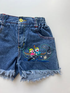 Vintage Cut Off Denim Shorts With Patches Age 5