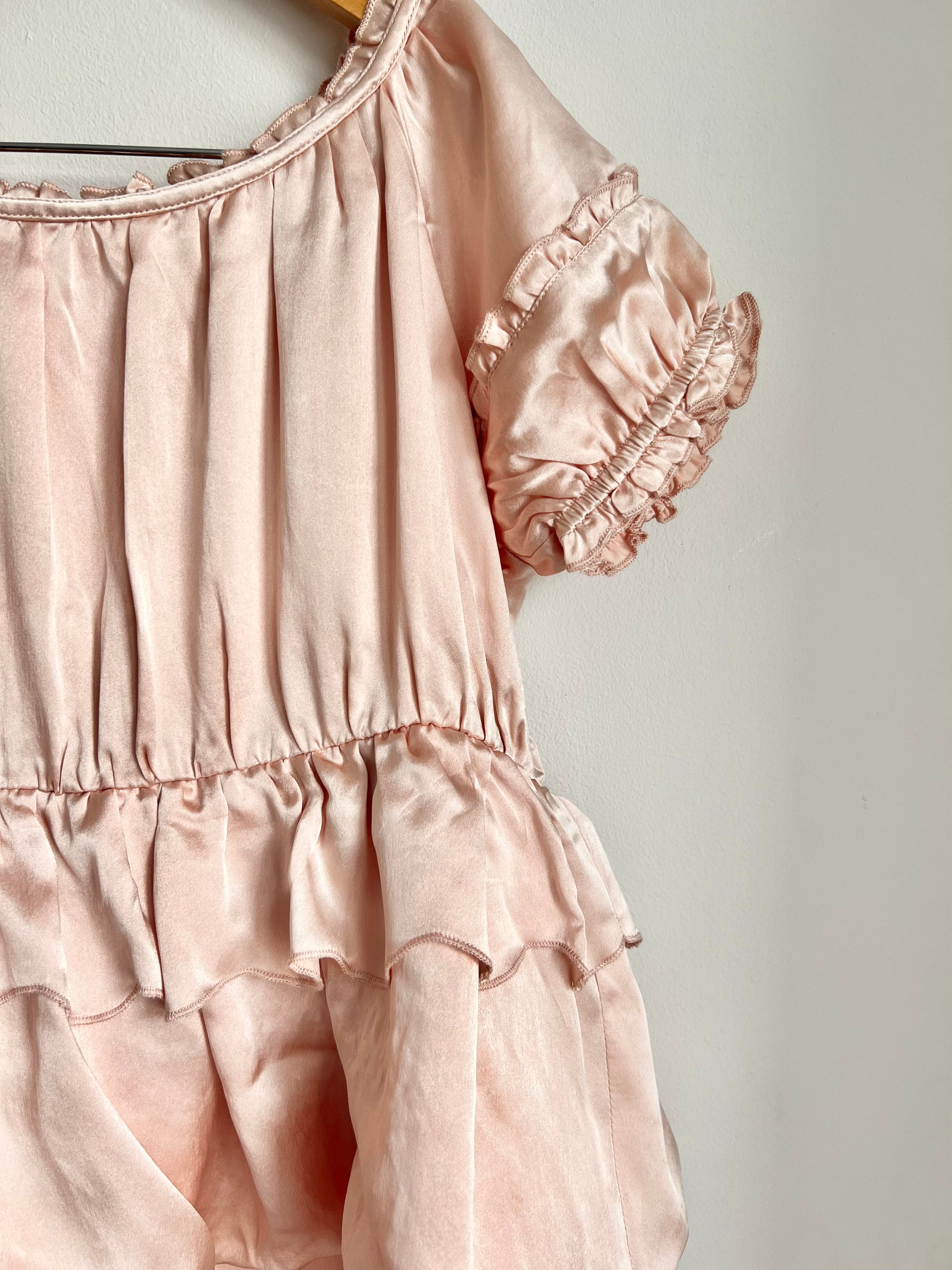 Stella McCartney Blush Silk Ruffle Dress Age 6 RRP £126