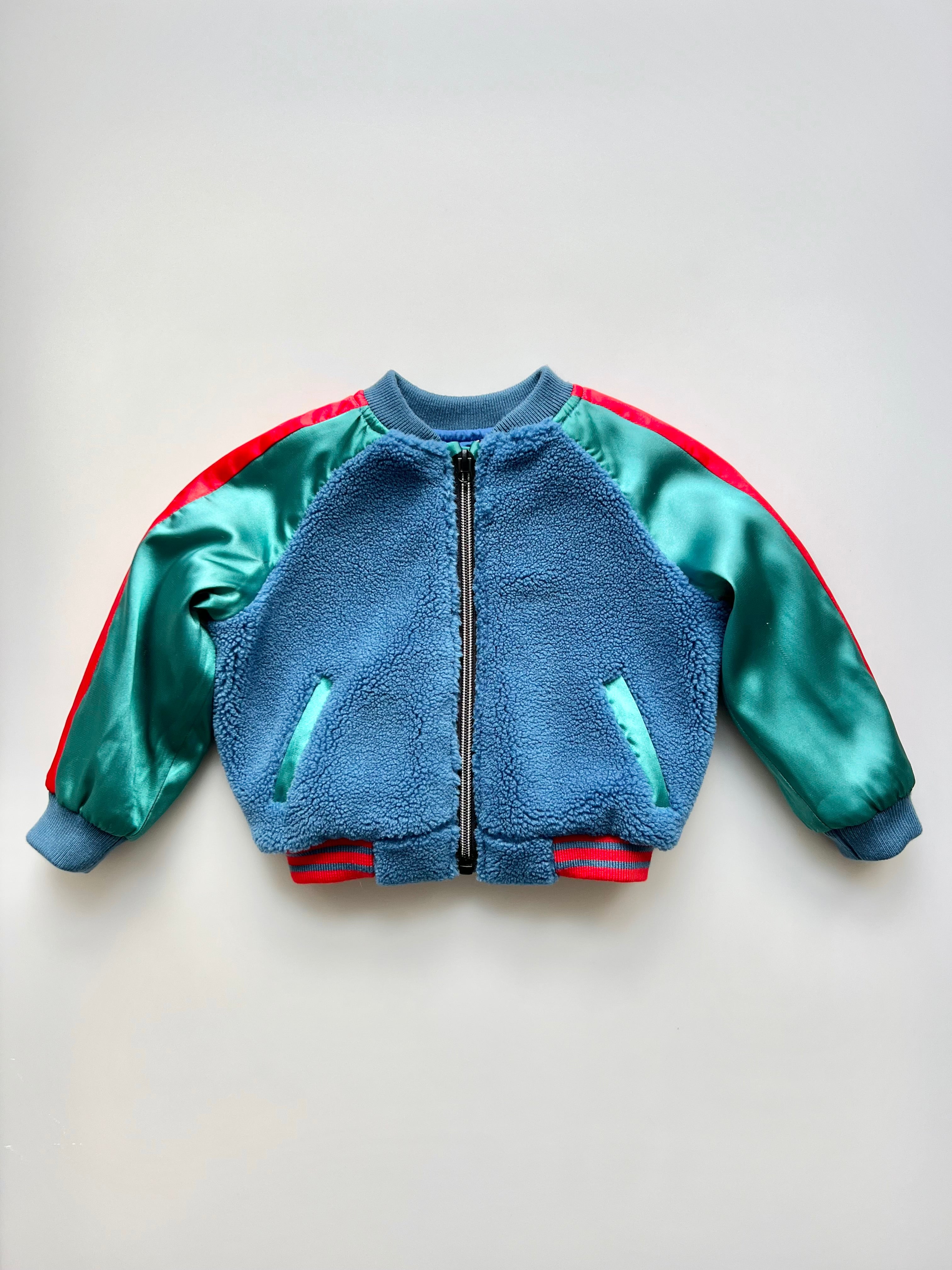 Satin Embroidered Lion Bomber Jacket 3-6 Months