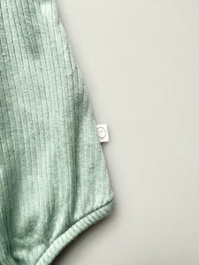 Mori Teal Ribbed Romper 0-3 Months