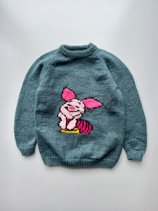 Hand Knitted Piglet Jumper Age 4-5