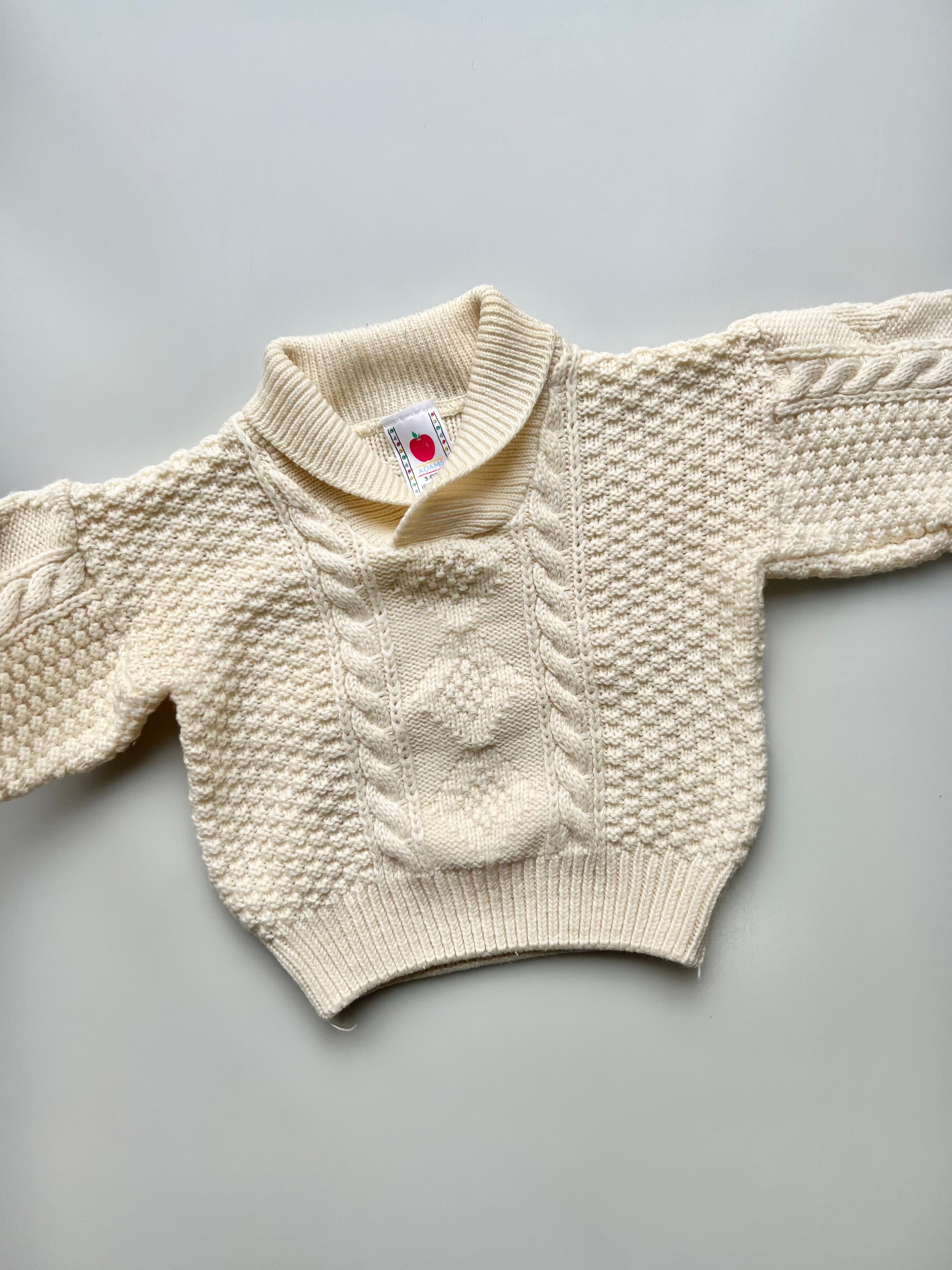 Adams Vintage Aran Knit Jumper Age 3-4