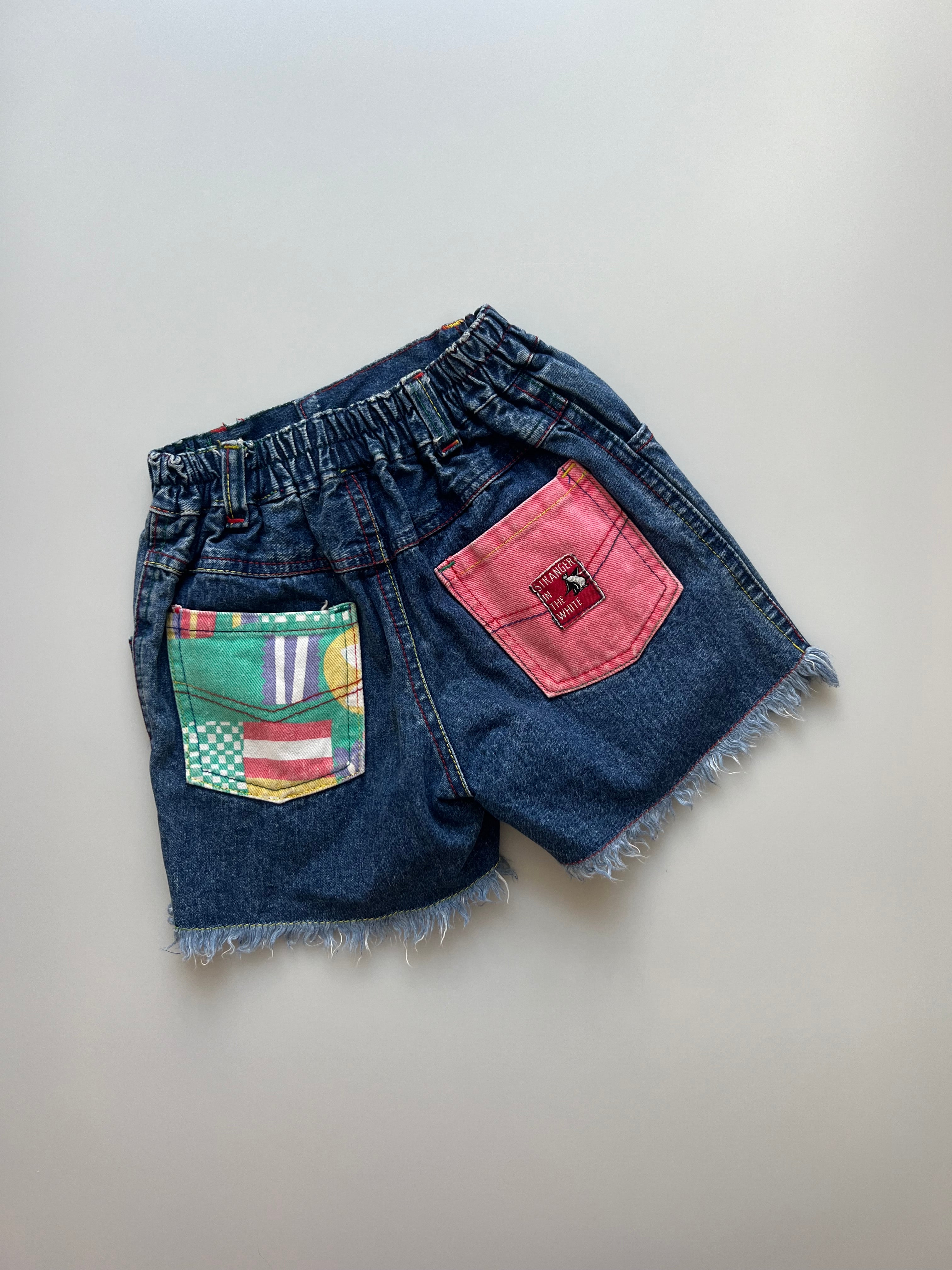 Vintage Cut Off Denim Shorts With Patches Age 5