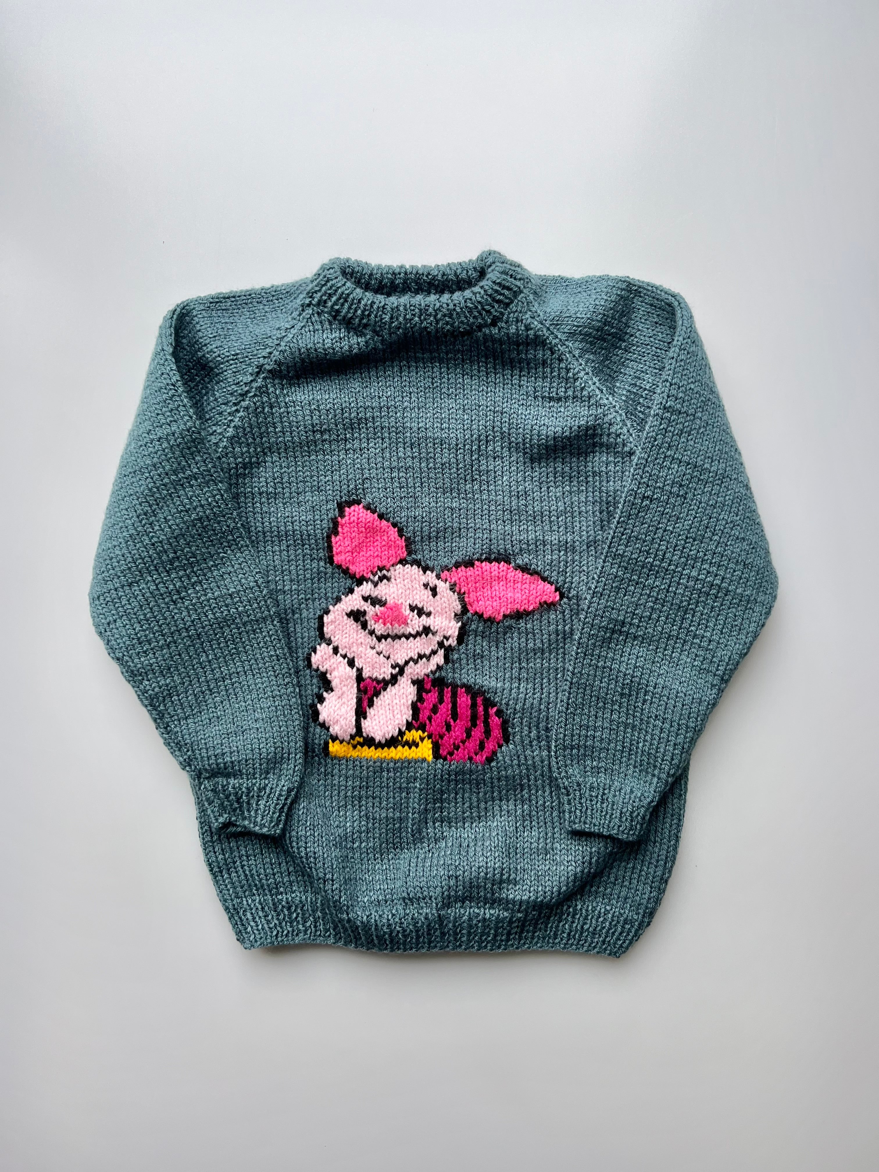 Hand Knitted Piglet Jumper Age 4-5