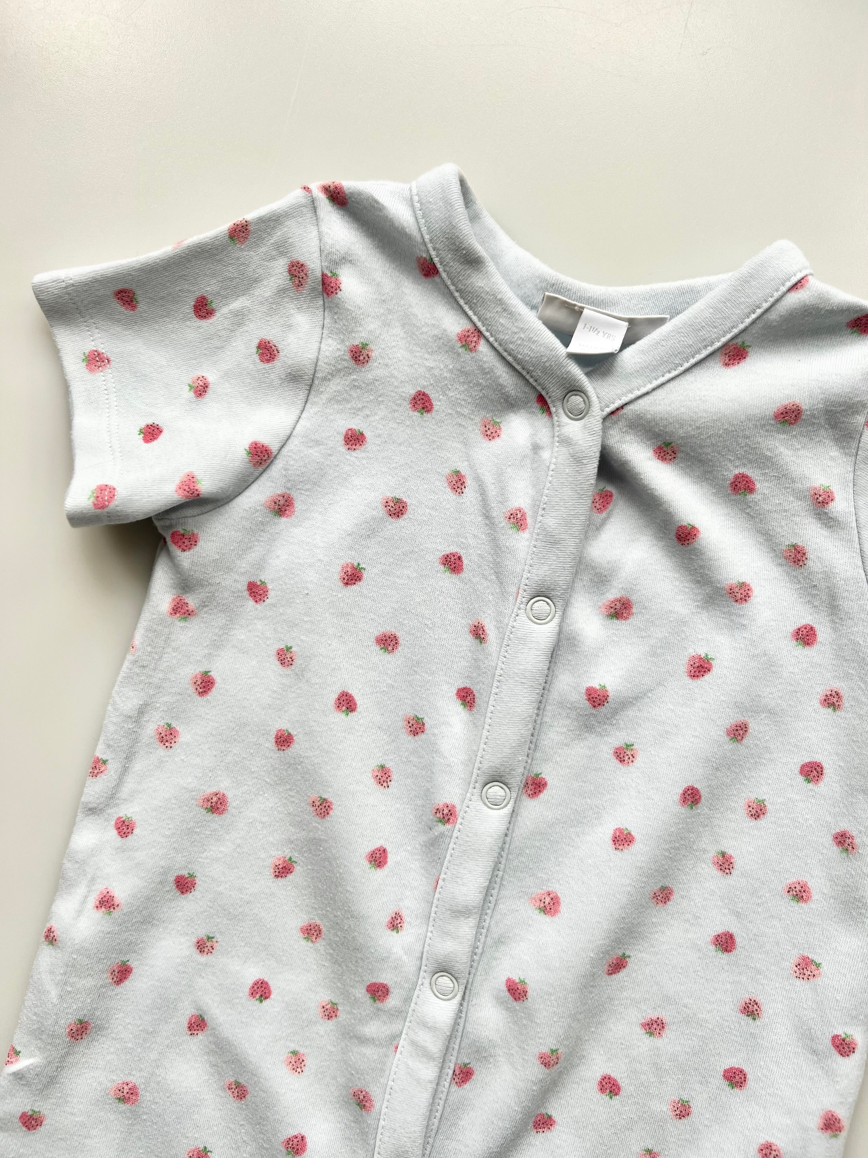 The Little White Company Strawberries Romper 12-18 Months