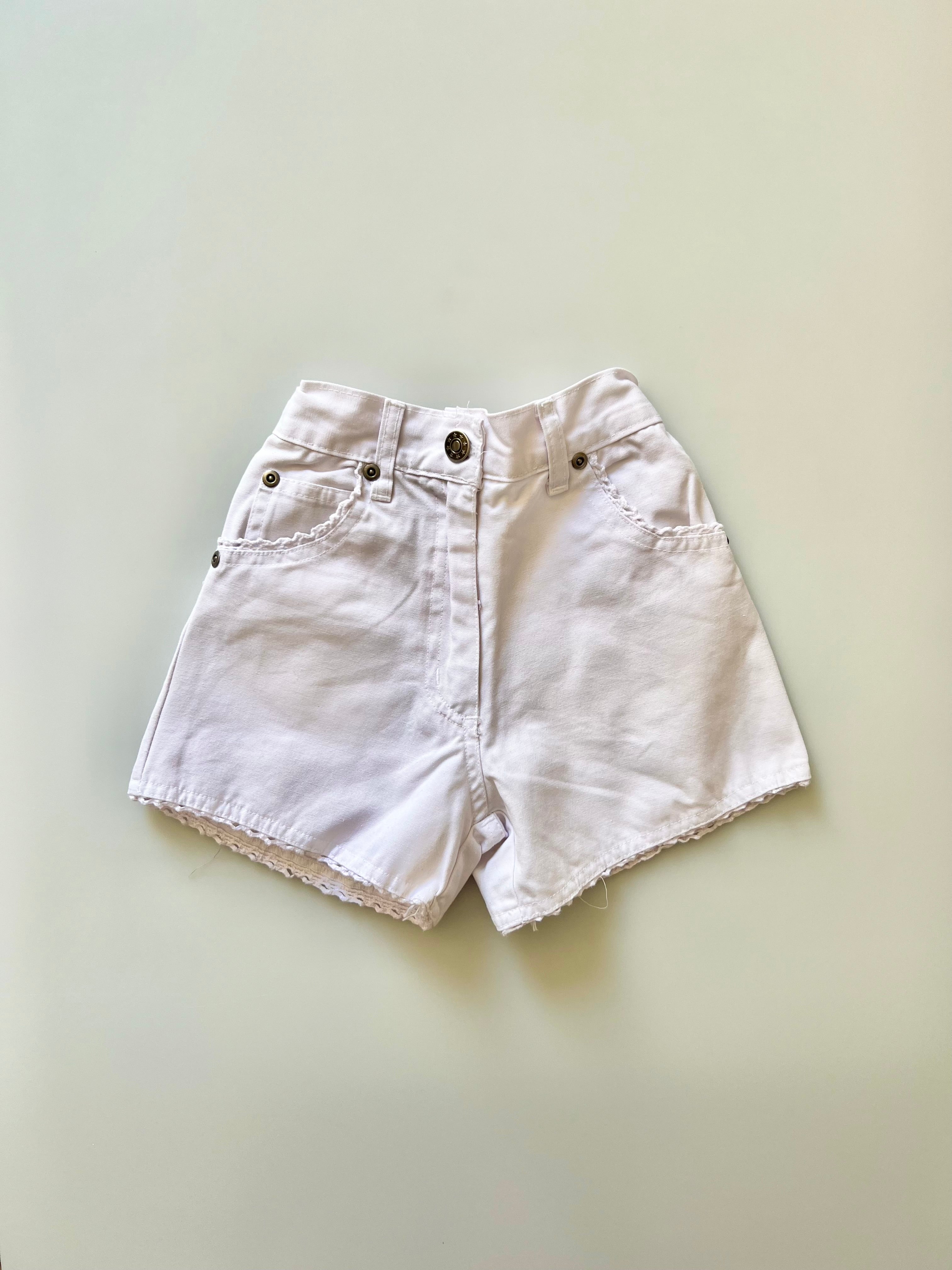 Vintage White Shorts Age 5-6