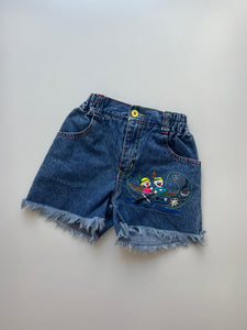 Vintage Cut Off Denim Shorts With Patches Age 5