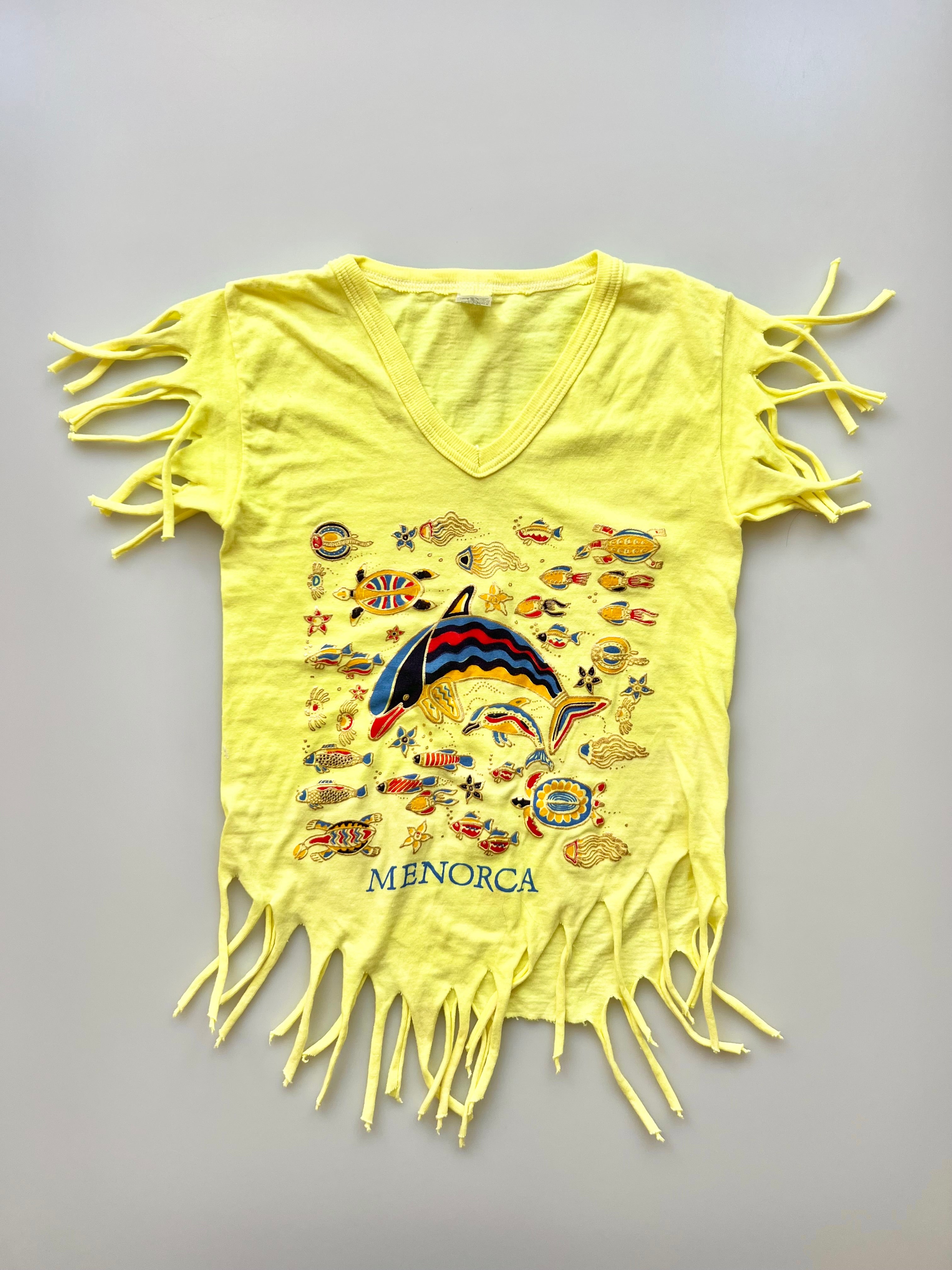 Vintage Souvenir Menorca Tassled T-Shirt Age 6