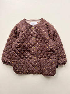 Zara Brown Floral Quilted Jacket Age 4-5
