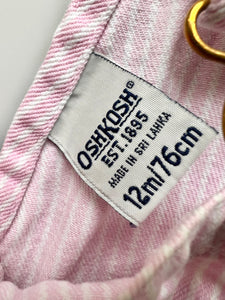 OshKosh B'gosh Pink Hickory Dungarees 12 Months