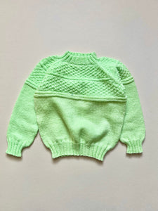 Hand Knitted Sorbet Green Jumper Age 3