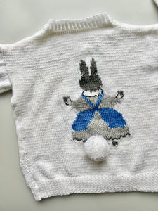 Hand Knitted Beatrix Potter Bunny Jumper Age 6-7