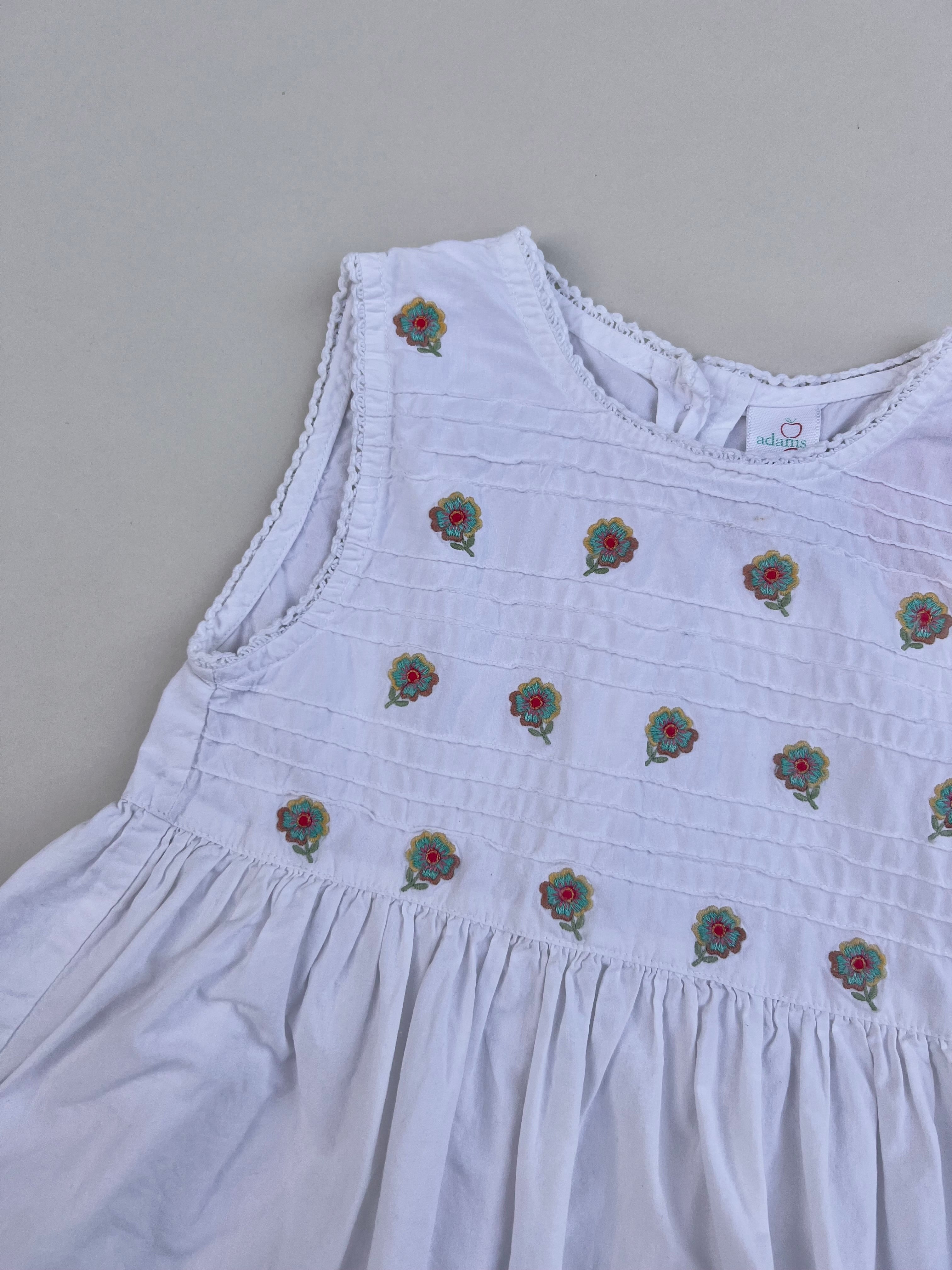 Adams Vintage Floral Embroidered Dress 18-24 Months