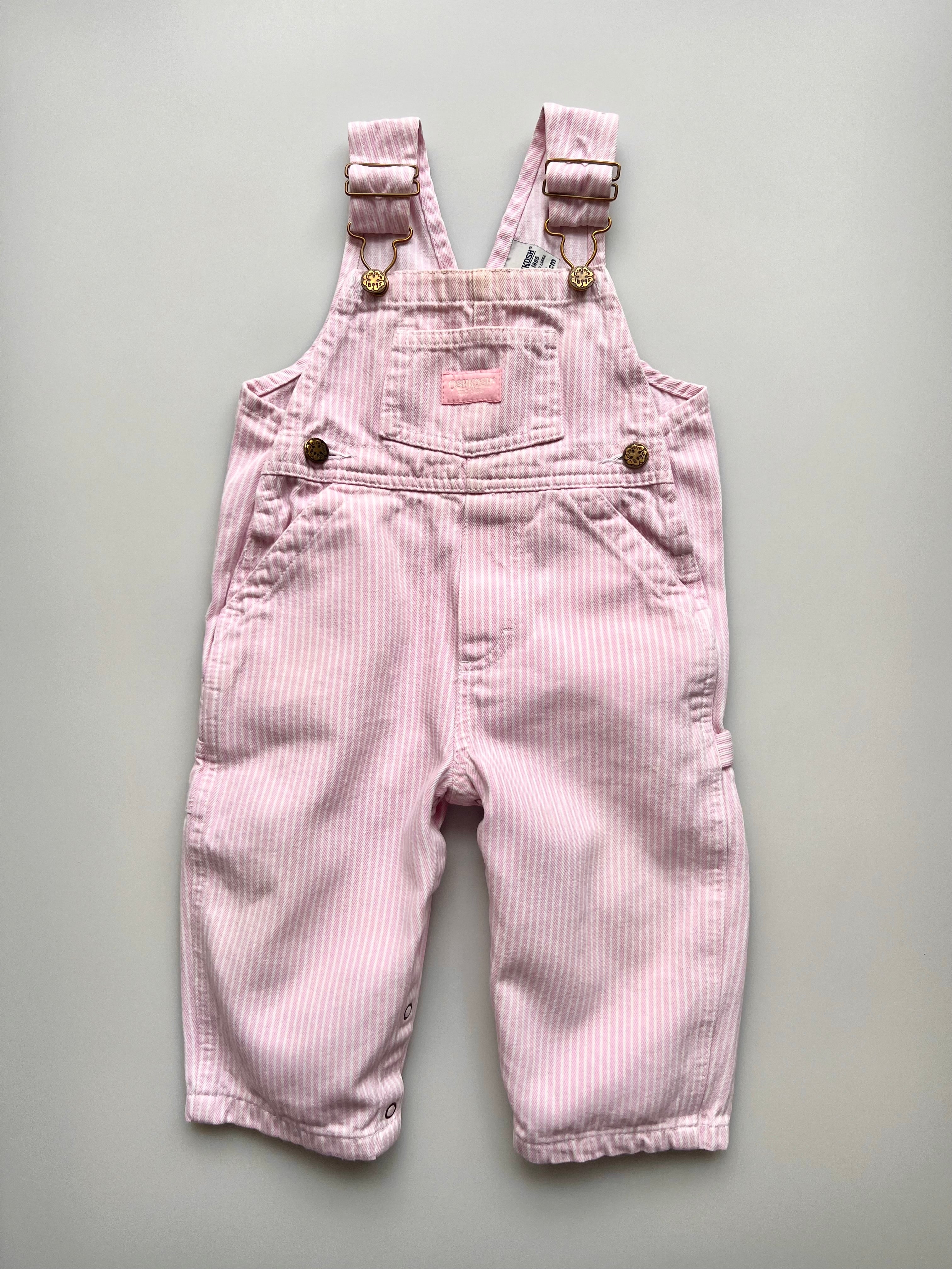 OshKosh B'gosh Pink Hickory Dungarees 12 Months