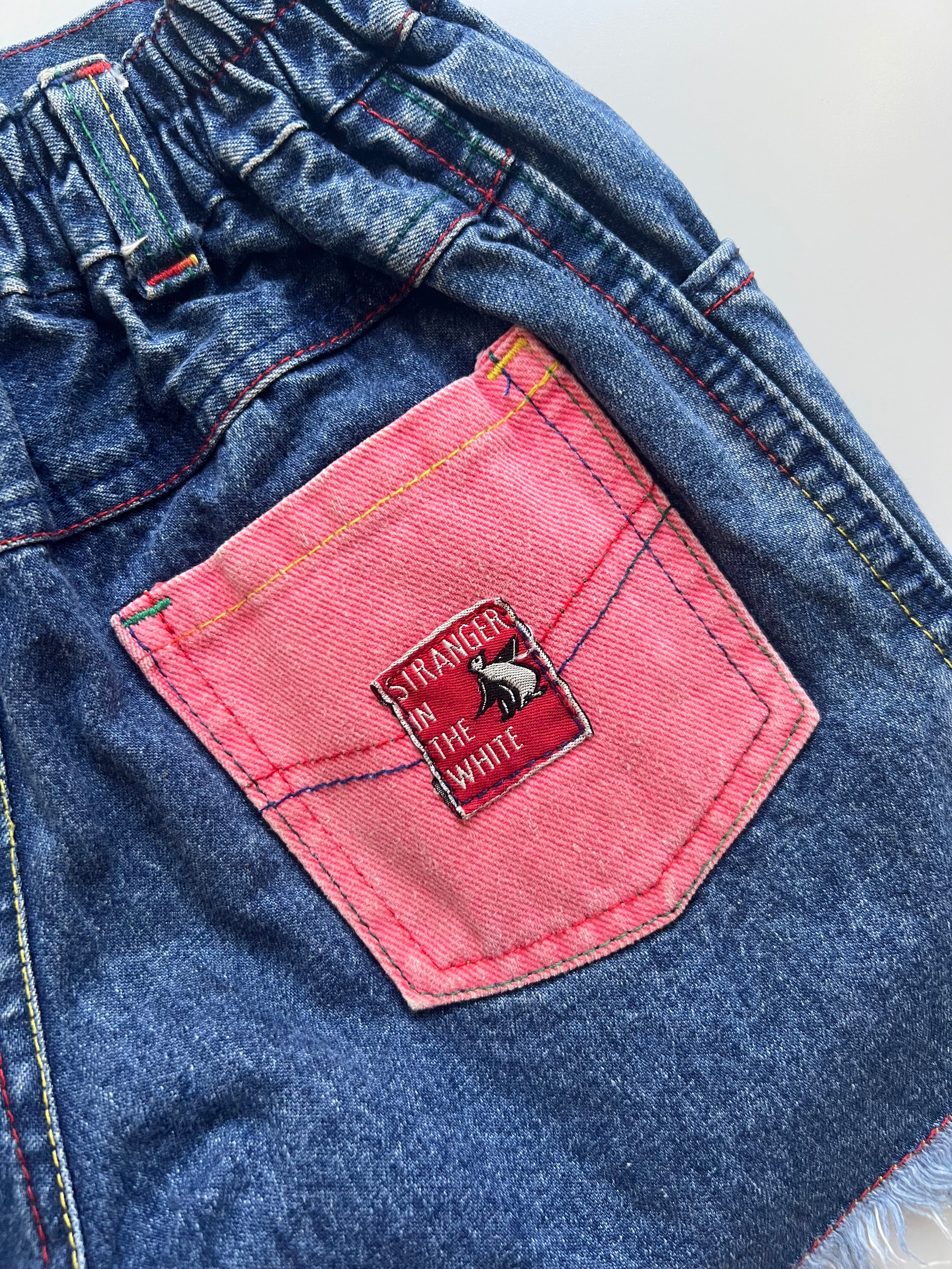 Vintage Cut Off Denim Shorts With Patches Age 5