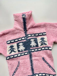 Hand Knitted Cosy Zip Up Cardigan Age 5